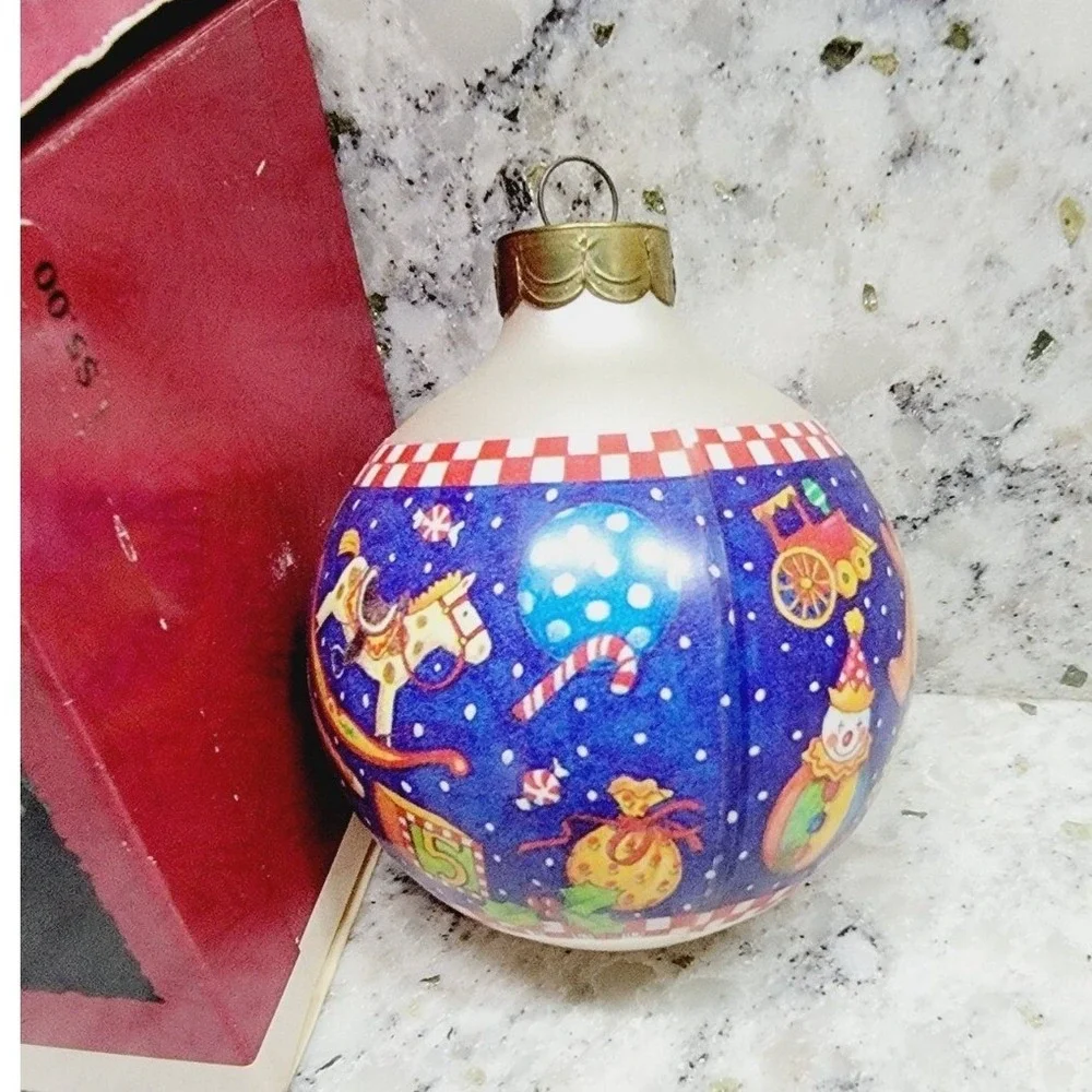 Hallmark Keepsake 1995 Mary‎ Engelbreit Santa Glass Ball Ornament QX2409